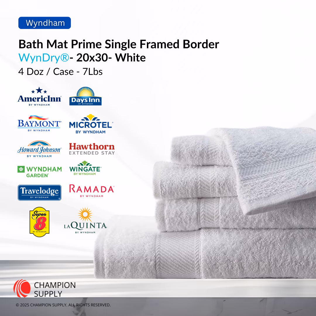 Wyndry 20x30" Bath Mat With Single Framed Border 7 Lb, Case of 48